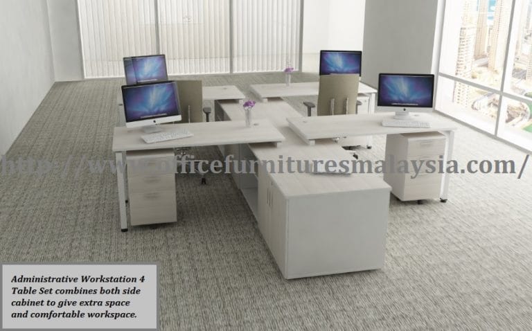 5 ft Administrative Workstation 4 Table Set EURI415 | Office Furnitures ...