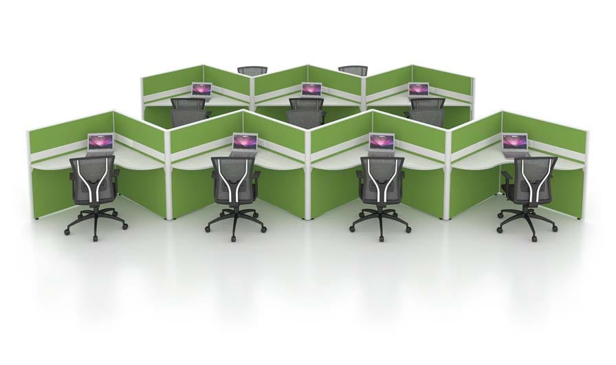 Workspace Inca Triangle 4 ft x 4 ft Glorious Triangle Wave Modern Office Workspace 5 Seater ...