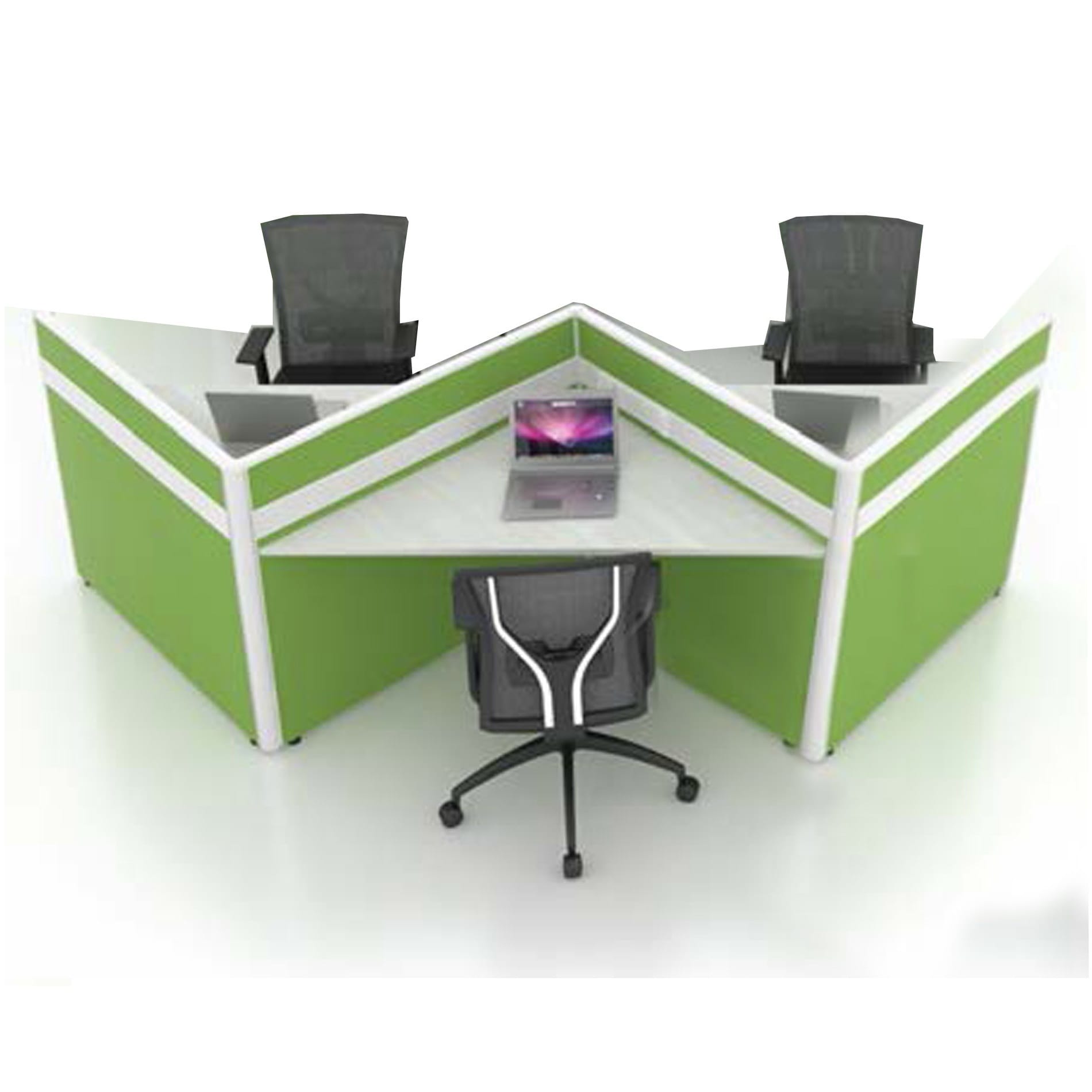 4 ft x 4 ft Glorious Triangle Modern Office Workspace 5 Seater ...