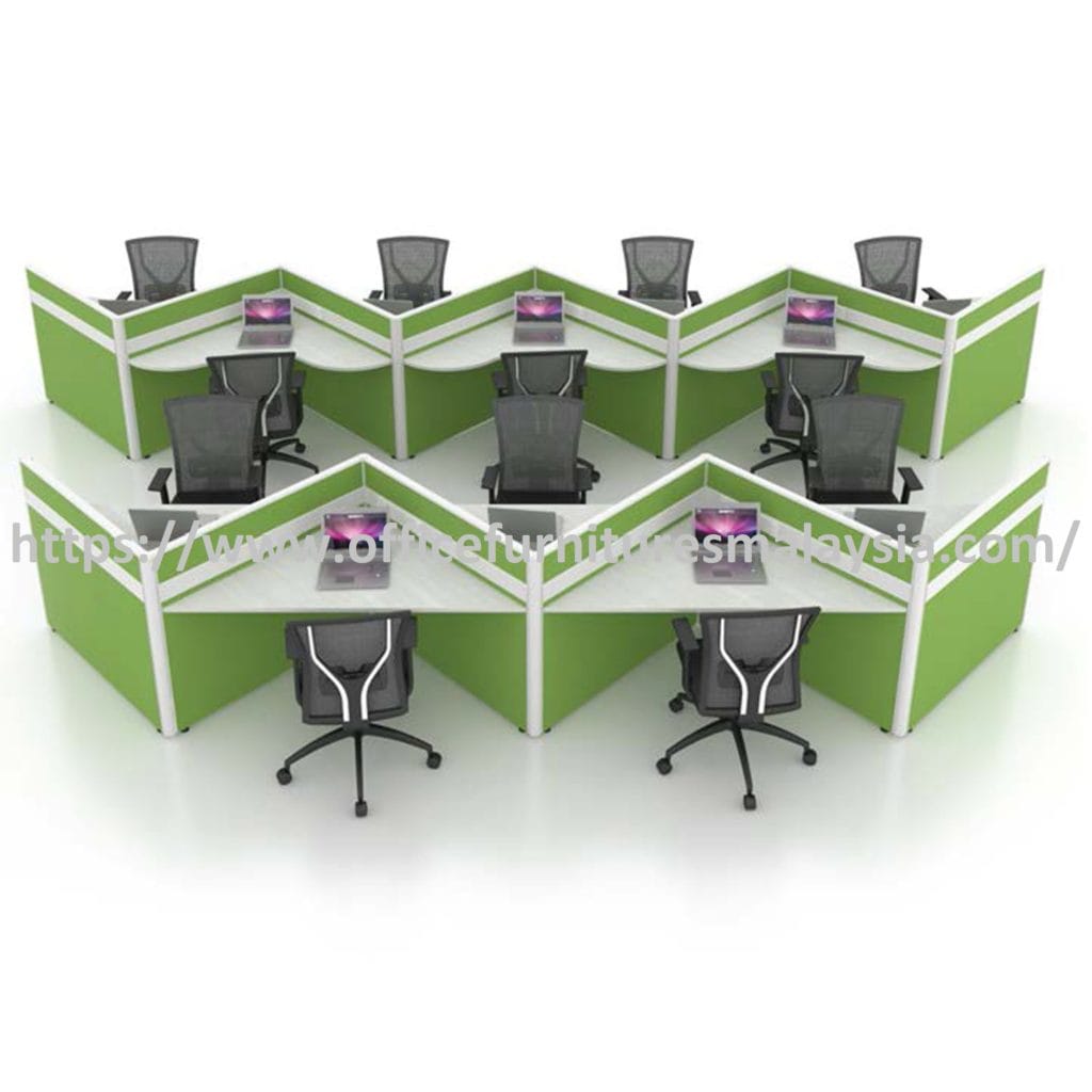 4 ft x 4 ft Glorious Triangle Wave Modern Office Workspace 1 Seater ...