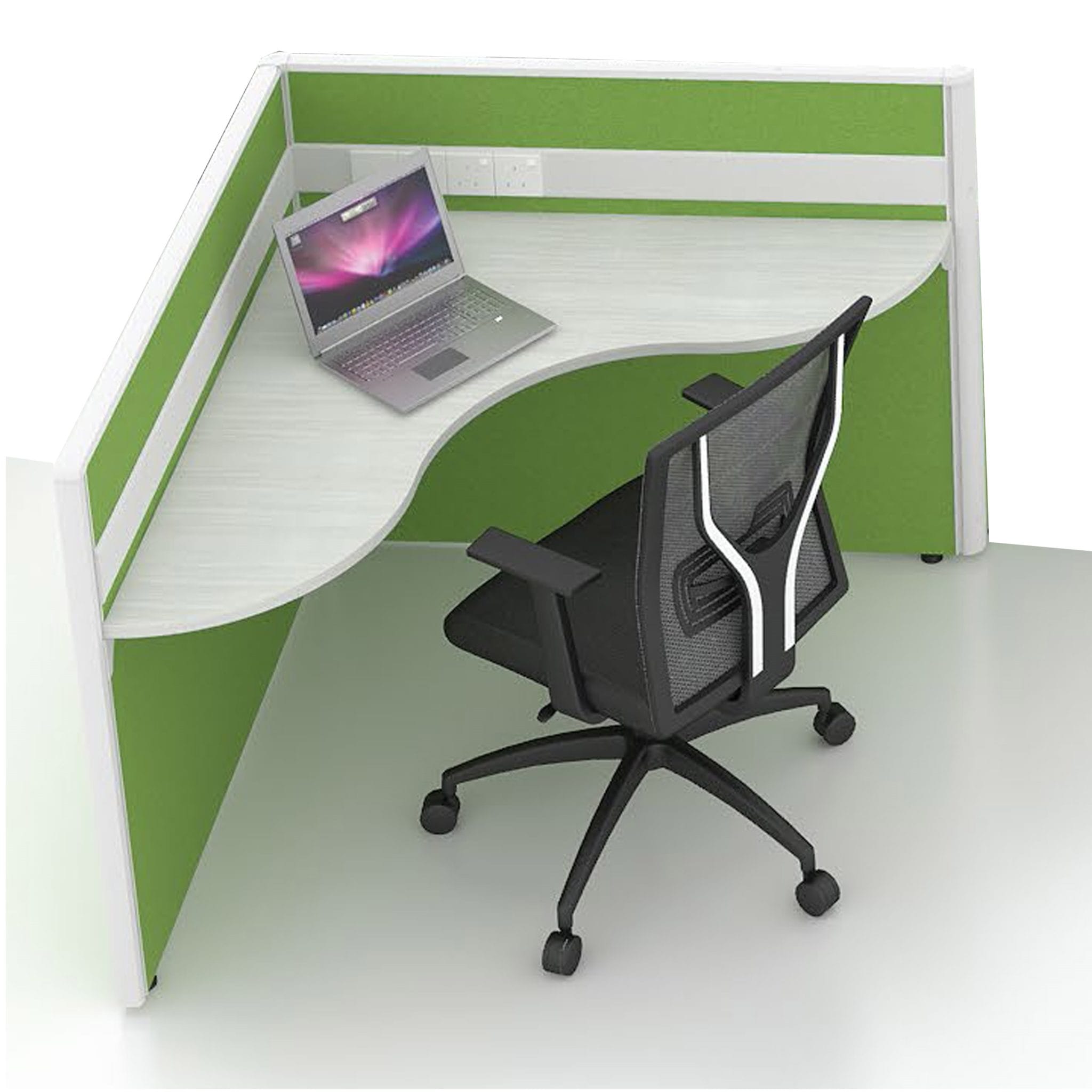 Workspace Inca Triangle 4 ft x 4 ft Glorious Triangle Wave Modern Office Workspace 1 Seater ...