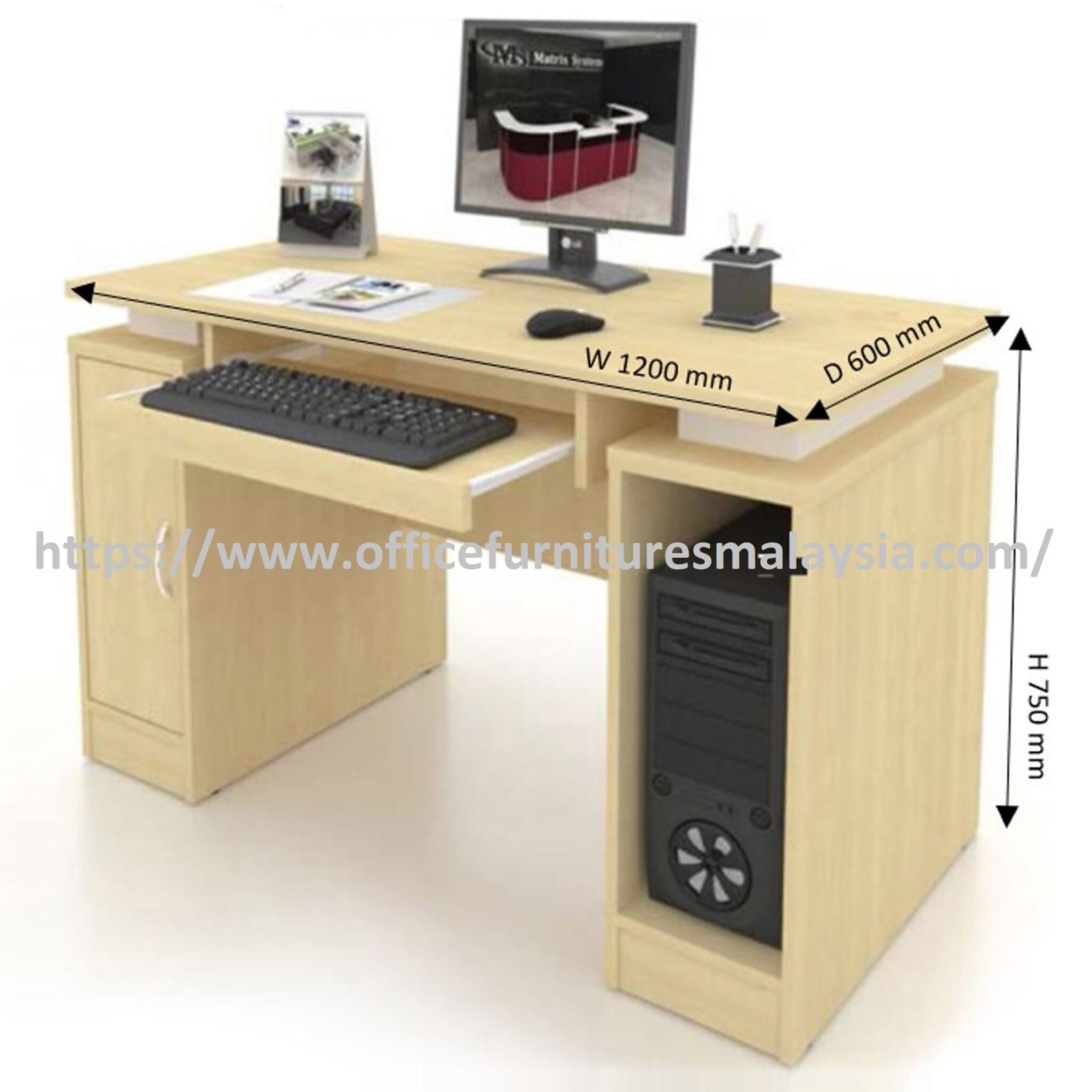 4 ft Fanciable Modern Computer Table Design with Small Cabinet ...