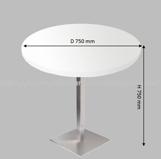 2.5ft Low Round Table with Square Stainless Steel Leg OFSM157C7575LR ...