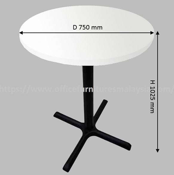 2.5ft High Round Table with Quality Mild Steel Leg OFSM191C7575HR ...