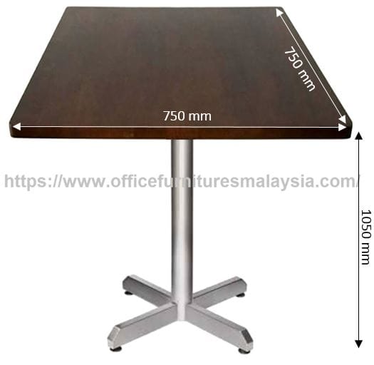 2.5ft Latest Design High Rubber Wood Square Table with Stainless Steel ...