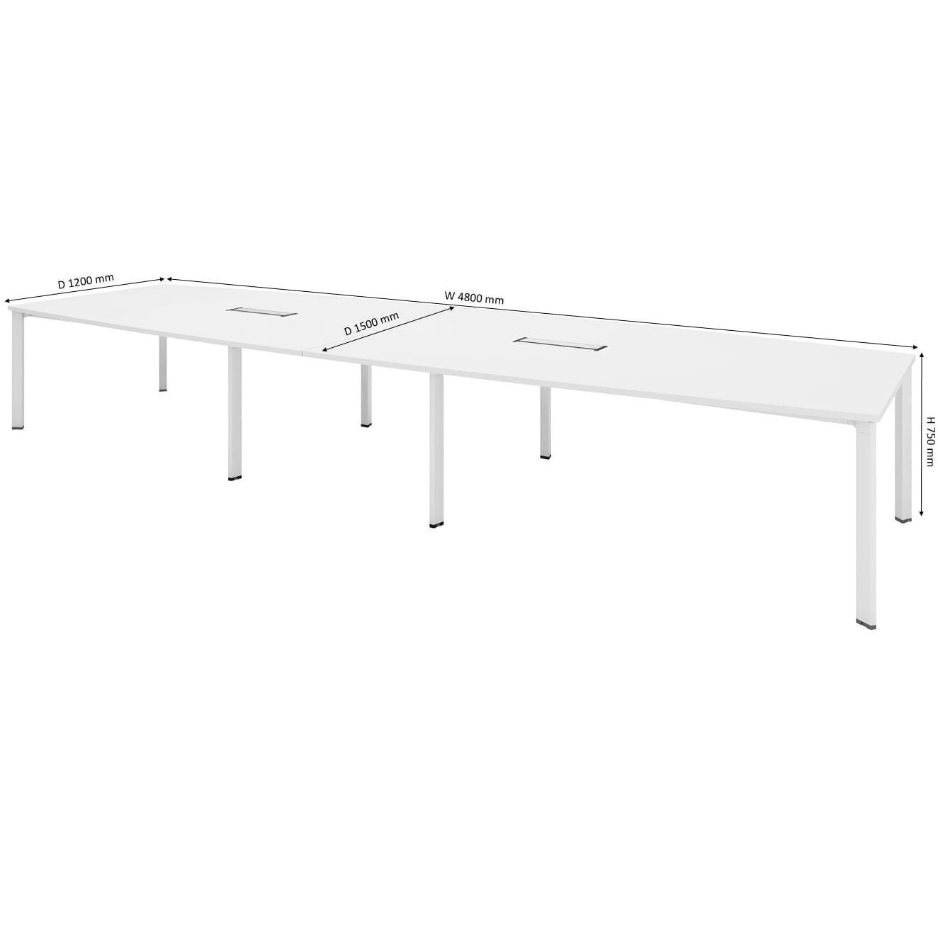 16 ft Modish Boat Shape Conference Table OFHUTBB48 | Office Furnitures ...