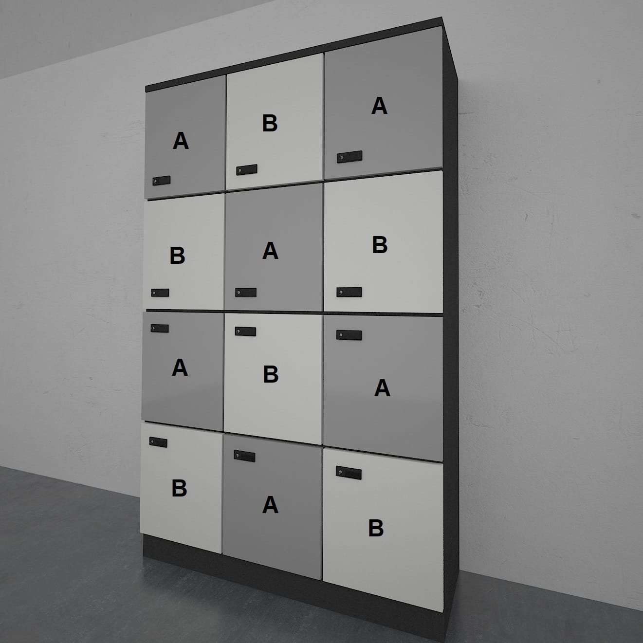 3 ft 12 Compartment Locker (Wooden) OFSC0003 | Office Furnitures Malaysia
