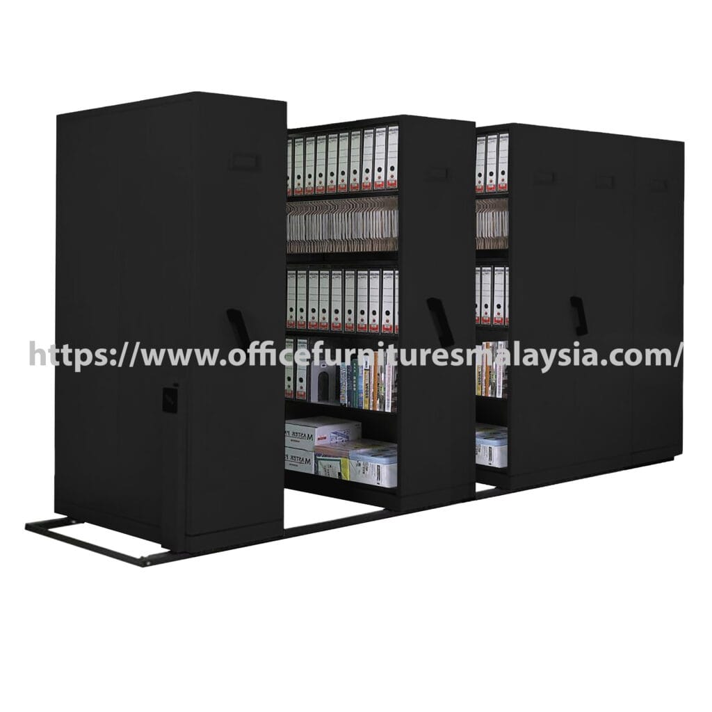 Compactor For Office Black Hand Push Mobile Compactor Storage System | Office Furnitures ...