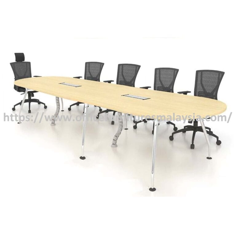 12 ft Eminent Design Oval Office Conference Table with Chrome Leg ...