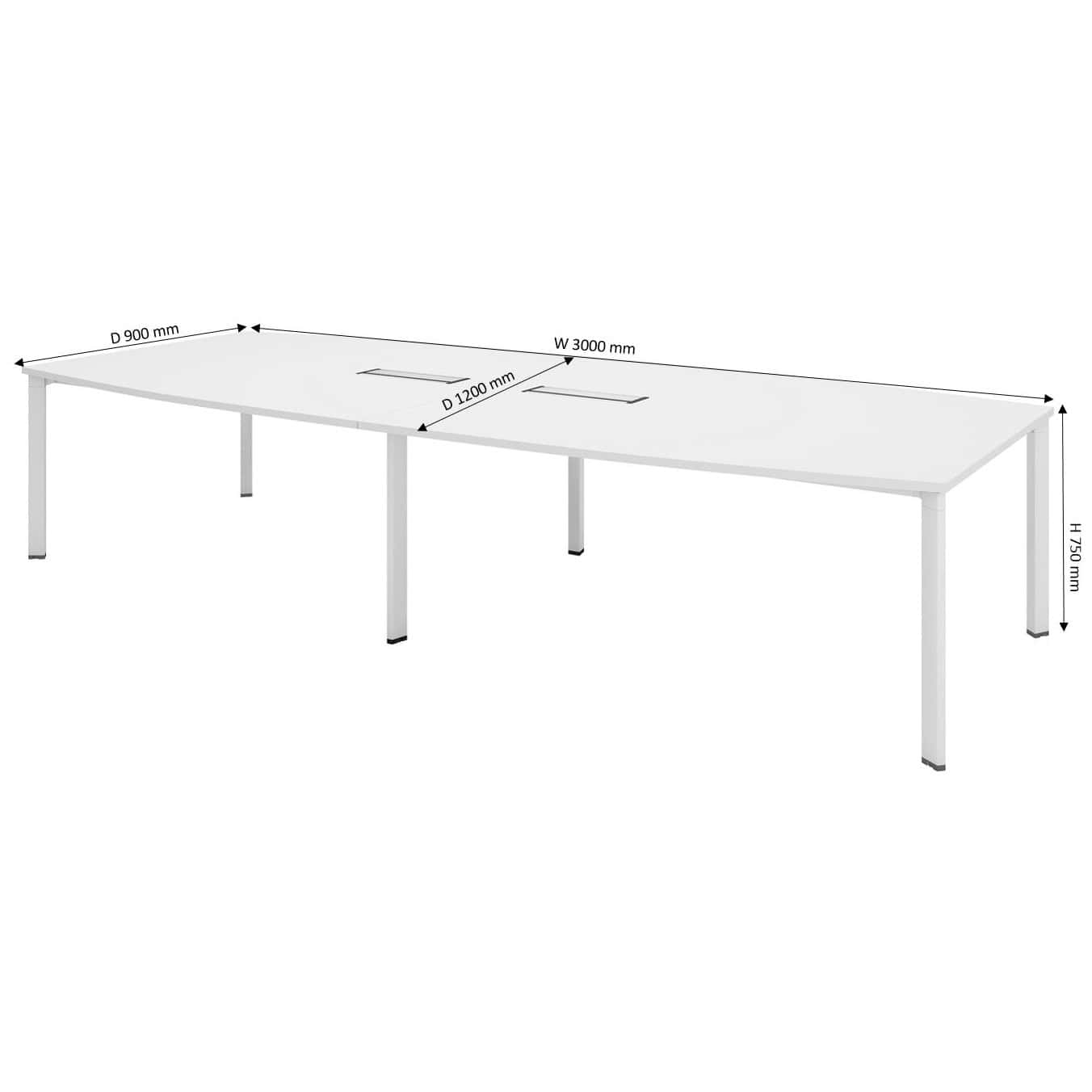 10 ft Modish Boat Shape Conference Table OFHUTBB30 - Image 4