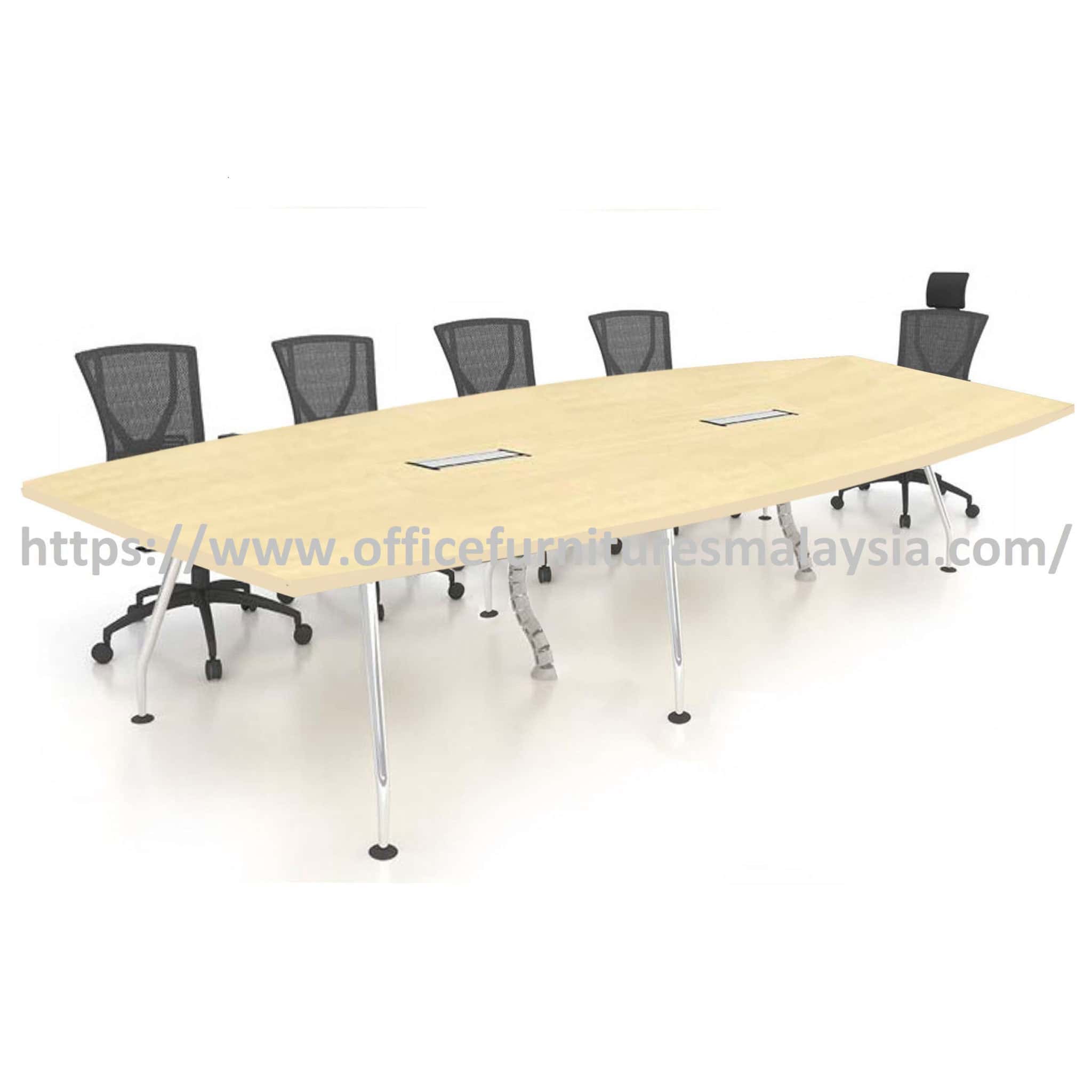 12 ft Venerable Modern Boat Shape Meeting Table with Chrome Leg OFMFBA3615C