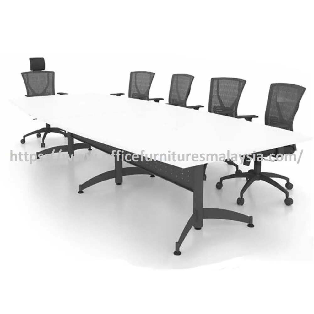 10 ft Warm Modern Boat Shaped Meeting Table with Steel Leg OFFXBT3012 Petaling Jaya Ara Damansara Sungai Buloh Bukit Raja1