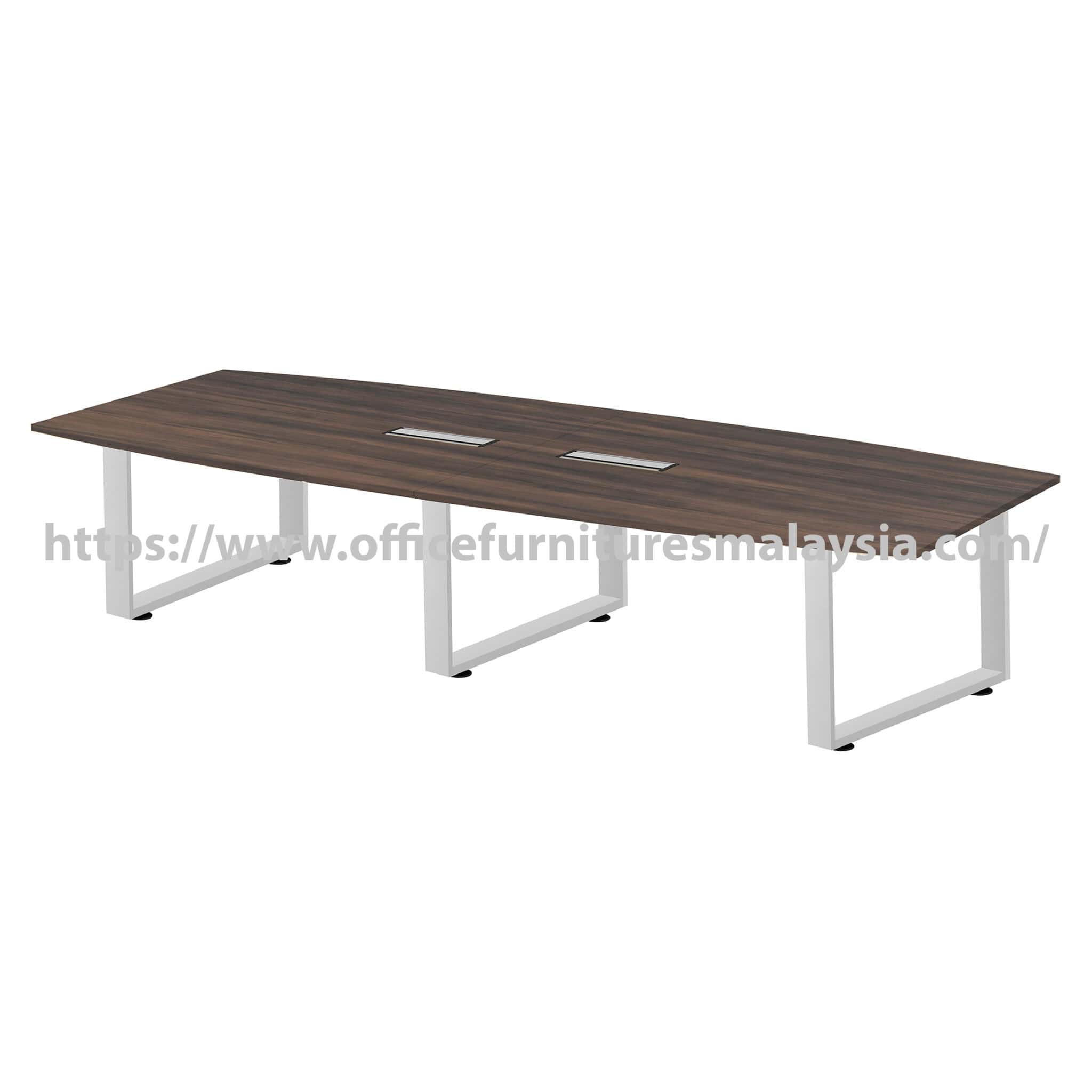 12ft Neat Boat Shape Conference Table with White Leg Subang Jaya Telok Panglima Garang