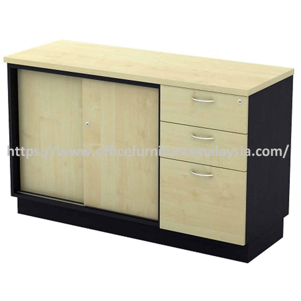 4 ft Brisk Sliding Door Low Cabinet with Fixed 2D1F Drawer Pedestal OFTYSP7123 Semenyih Kajang Bangi 4 ft Brisk Sliding Door Low Cabinet with Fixed 2D1F Drawer Pedestal OFTYSP7123 Semenyih Kajang Bangi