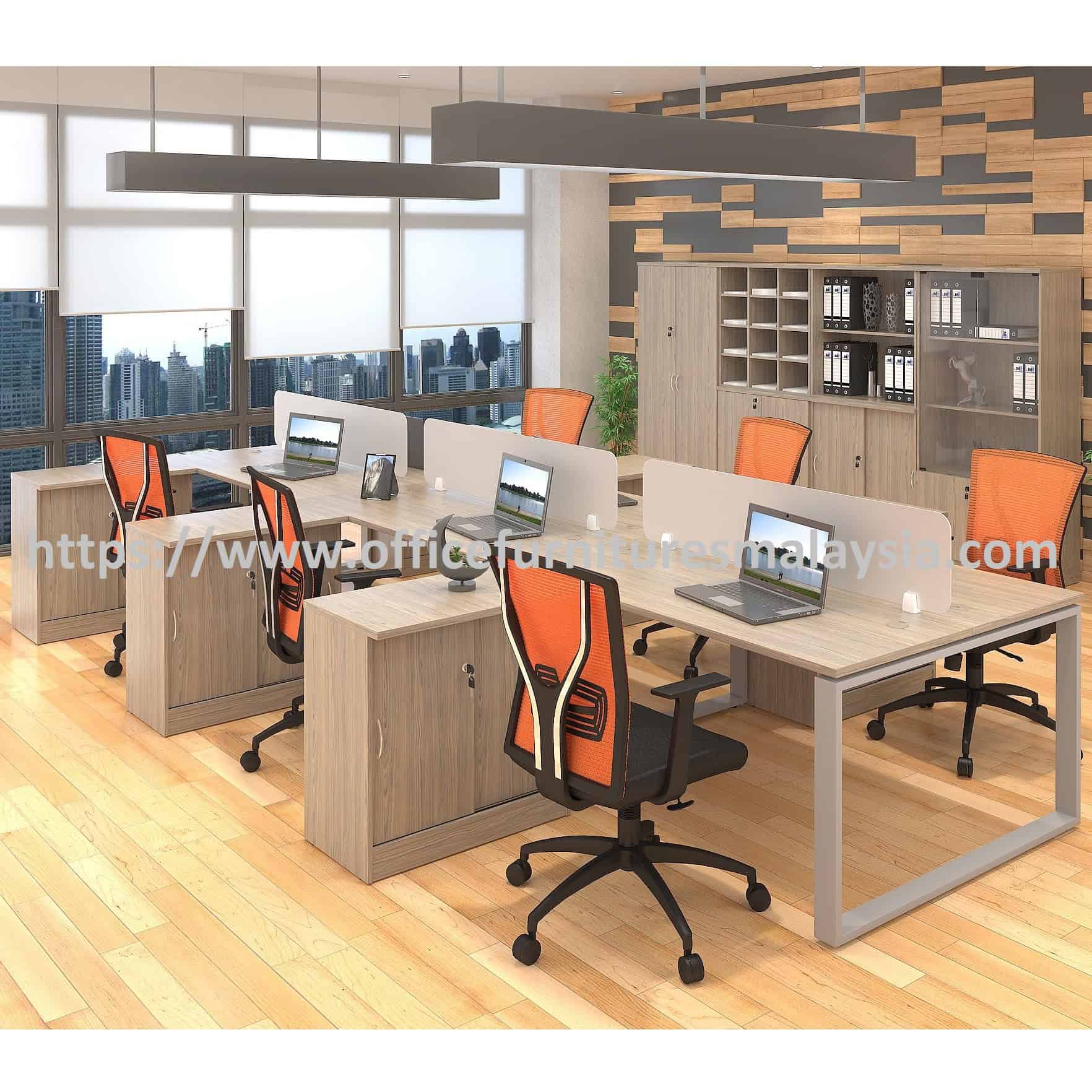 4 ft Exquisite Workspace Concept for 6 Seater with Cabinet OFFXB3612 SET cheras puchong Bandar baru bangi kelana jayaA