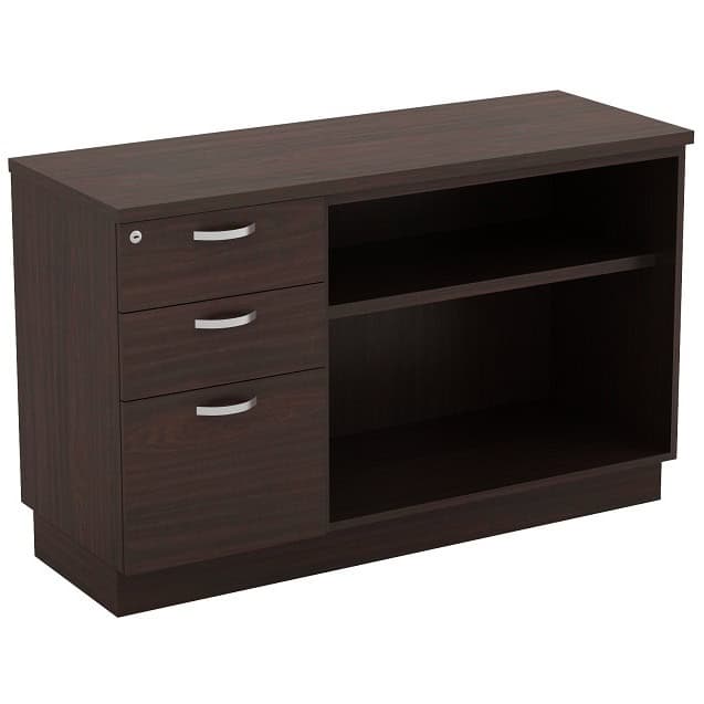 4 ft Inventive Open Shelf Low Cabinet with Fixed 2D1F Drawer Pedestal OFQYOP7123 Tangkak Merlimau Sungai Rambai