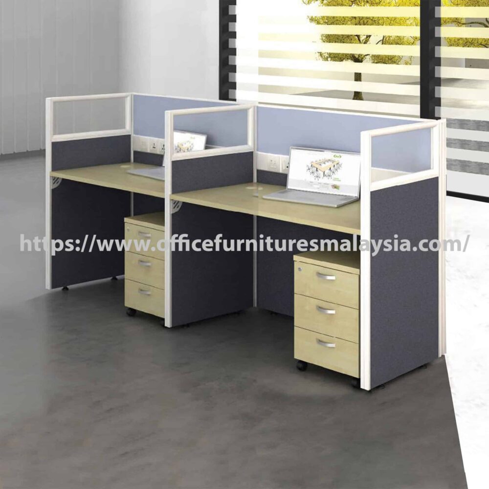 4 ft Modern Innovative Side by Side Workstation Cluster of 2 Seater Setia Alam Puncak Alam