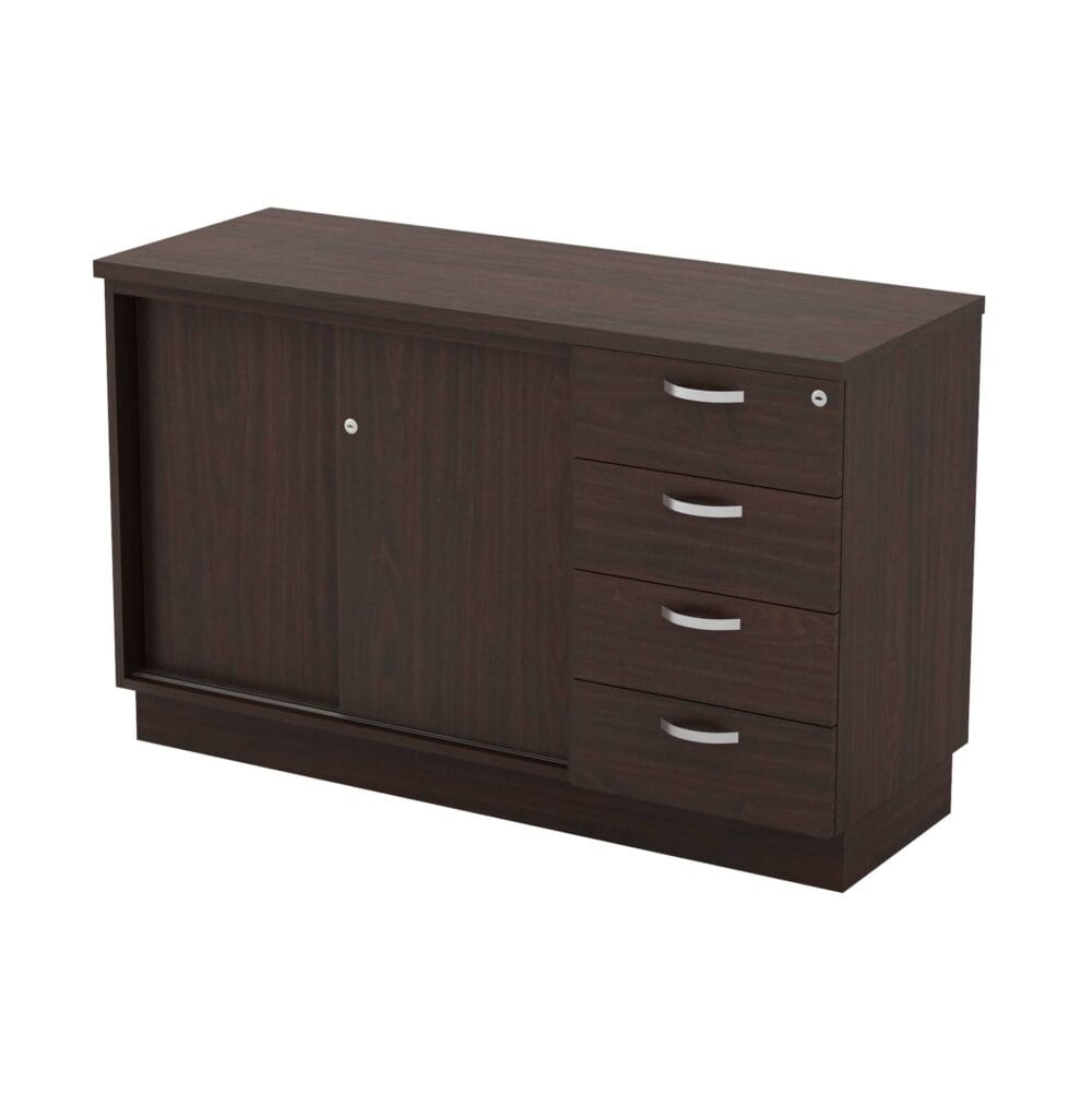 4 ft Resourceful Sliding Door Low Cabinet with 4 drawer Pedestal OFQYSP7124 Serendah Serdang Semenyih Bangi