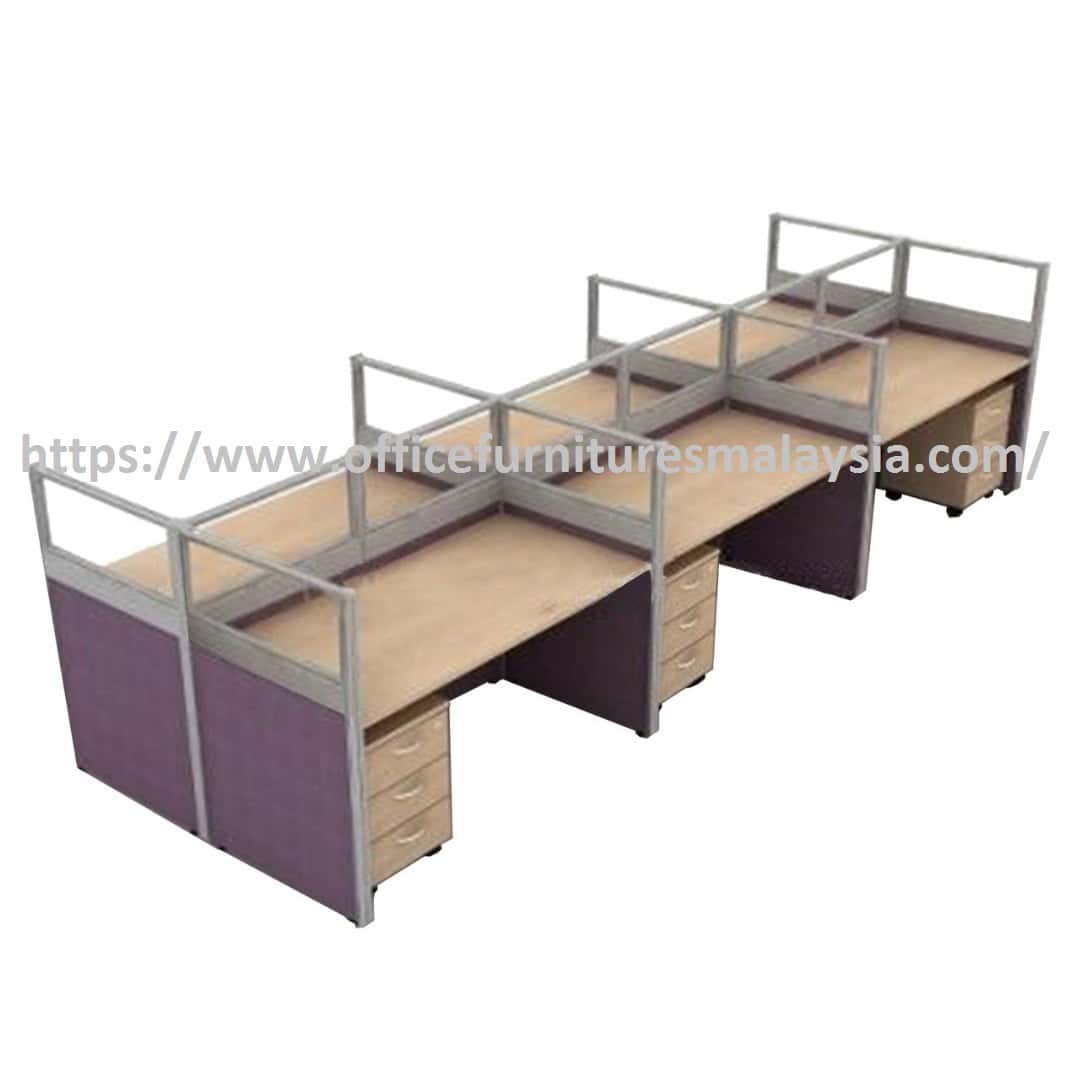 4 ft Simple 6 seater Cubicle Workstation with Partition Cheras Balakong Ampang Petaling Jaya