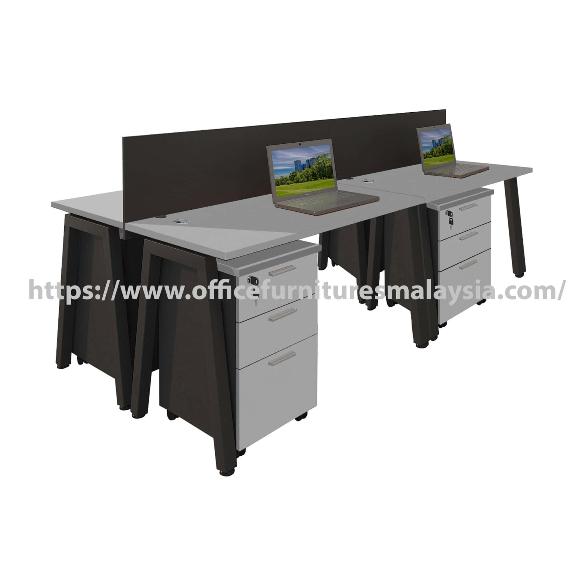 4 ft Steady Rectangular Cluster of 4 Seater Workstation Kajang