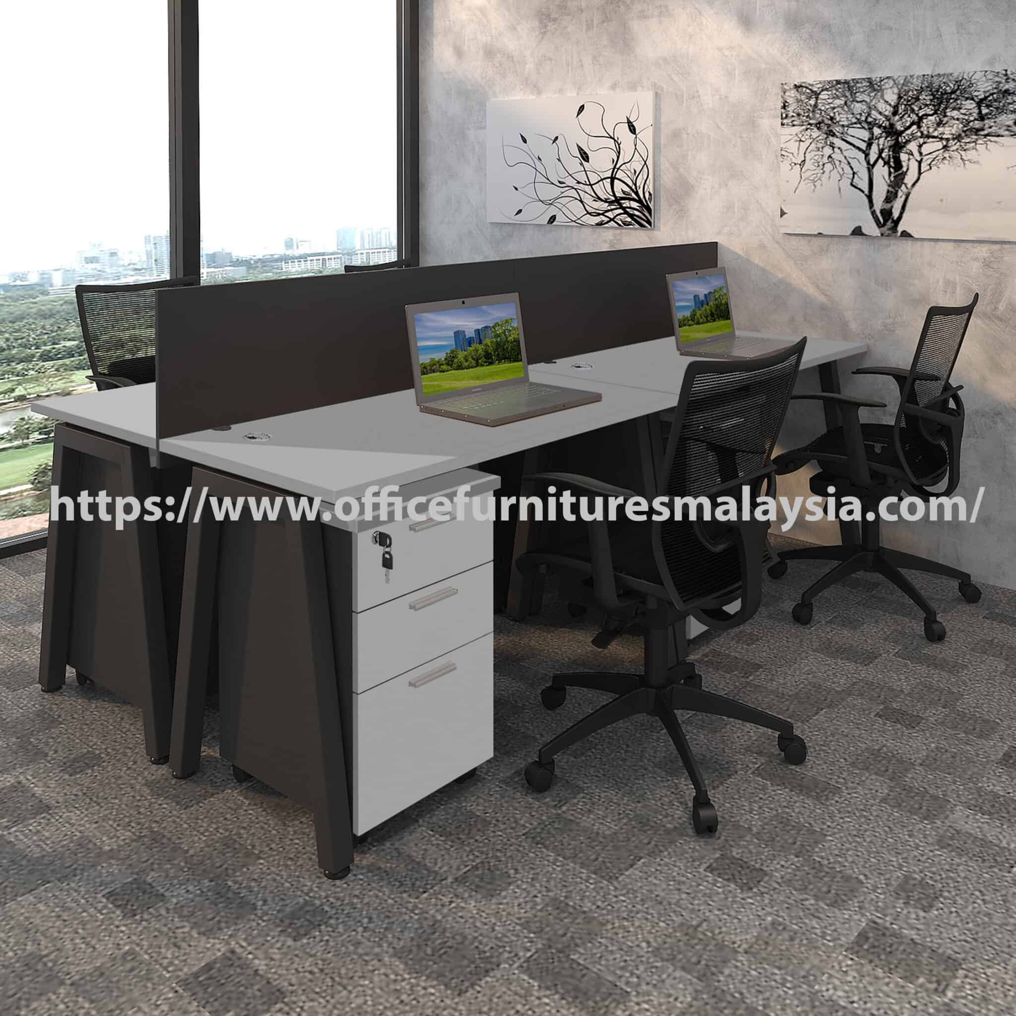 4 ft Steady Rectangular Cluster of 4 Seater Workstation Putrajaya Nilai