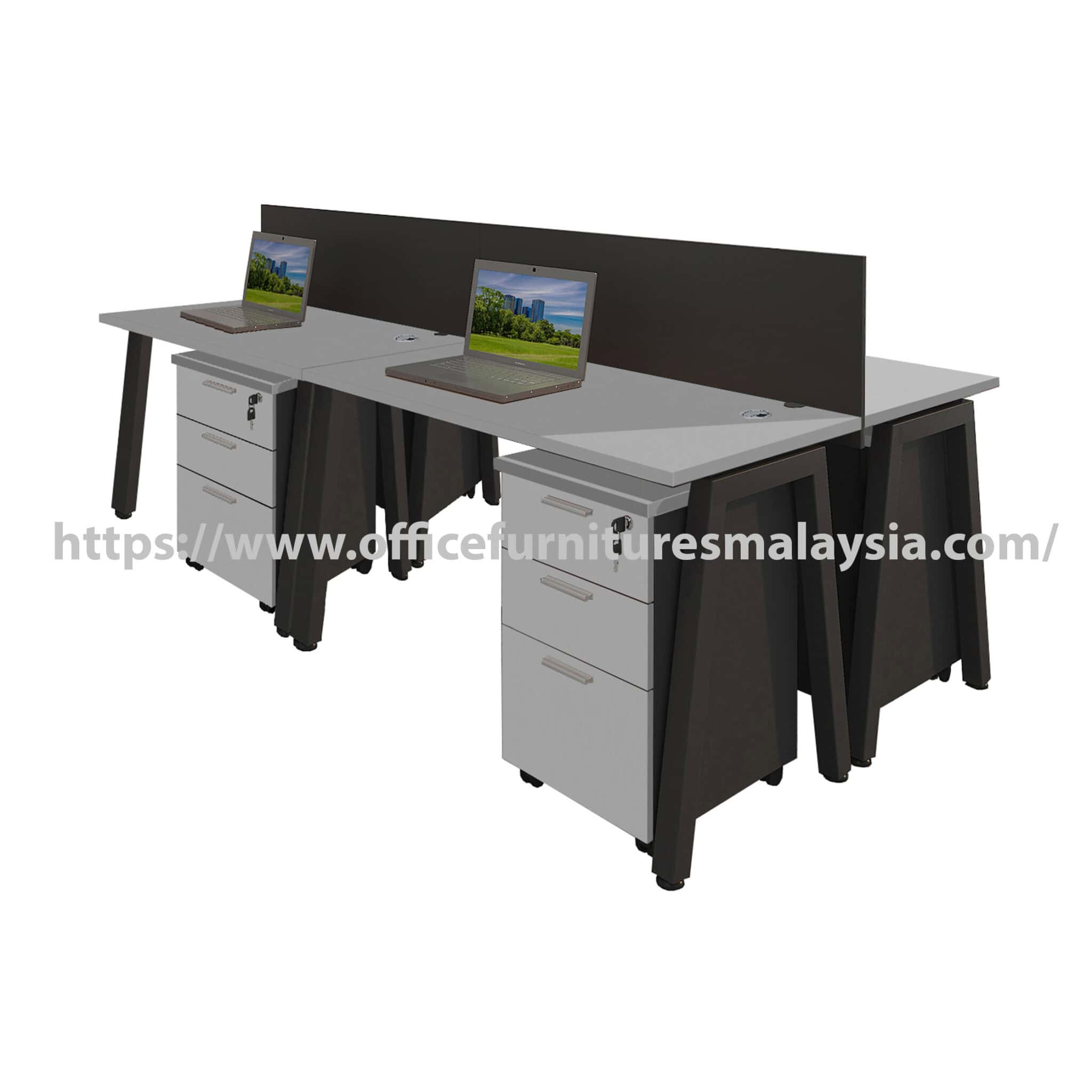 4 ft Steady Rectangular Cluster of 4 Seater Workstation Rawang
