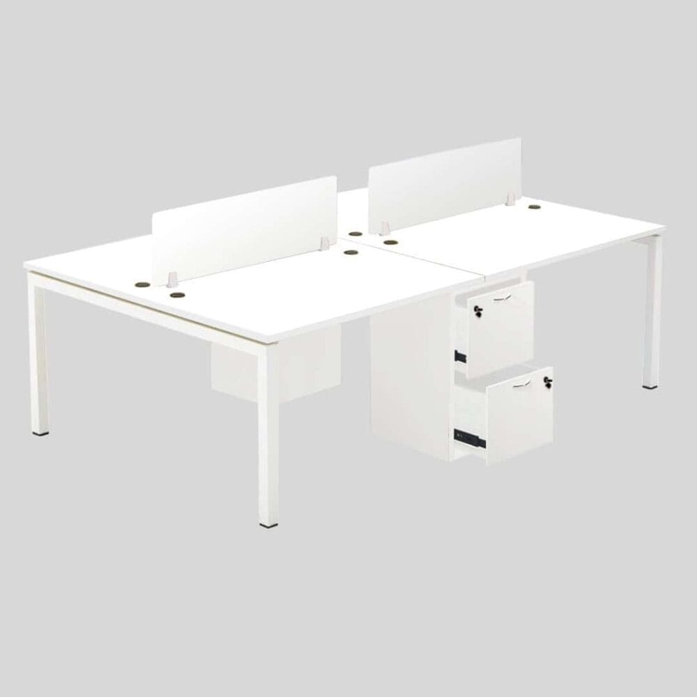4 ft White Modern Workstation of 4 Seater Ipoh Shah Alam Dengkil Main Photos 4 ft White Modern Workstation of 4 Seater Ipoh Shah Alam Dengkil Main Photos