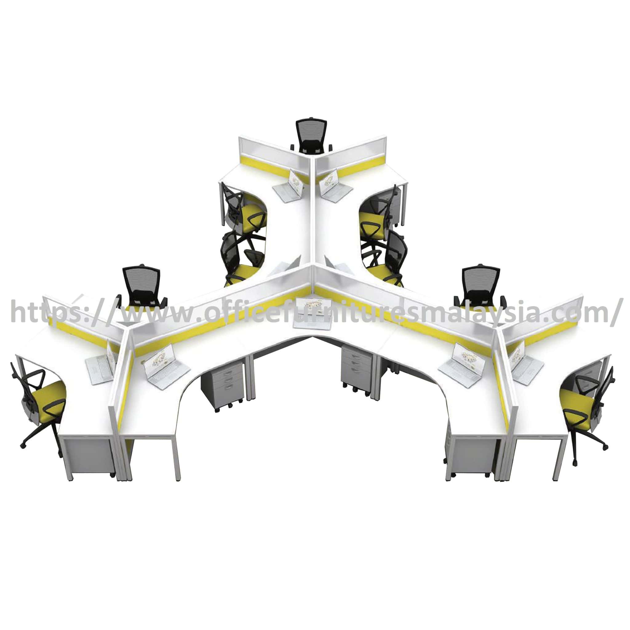 4 ft x 4 ft L Shape Plain Miraculous Workstation for 12 Seater OF60SY93 Sungai Besar Bukit Jalil Puchong