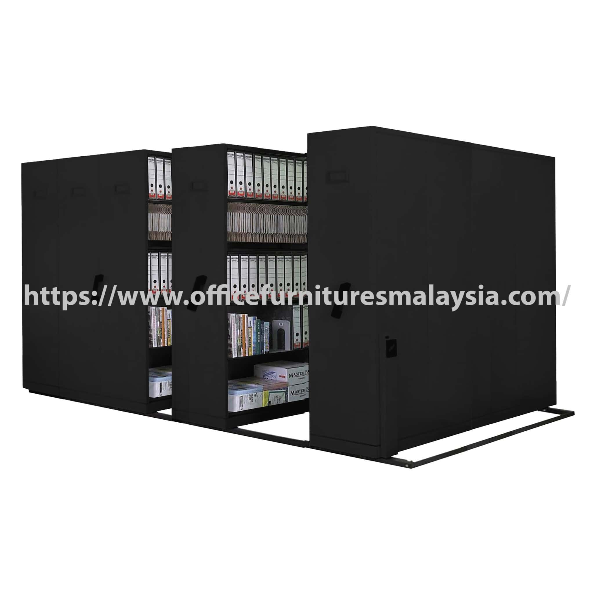 5 Double Bays Black Hand Push Mobile Compactor Storage System Ipoh Selayang Melaka