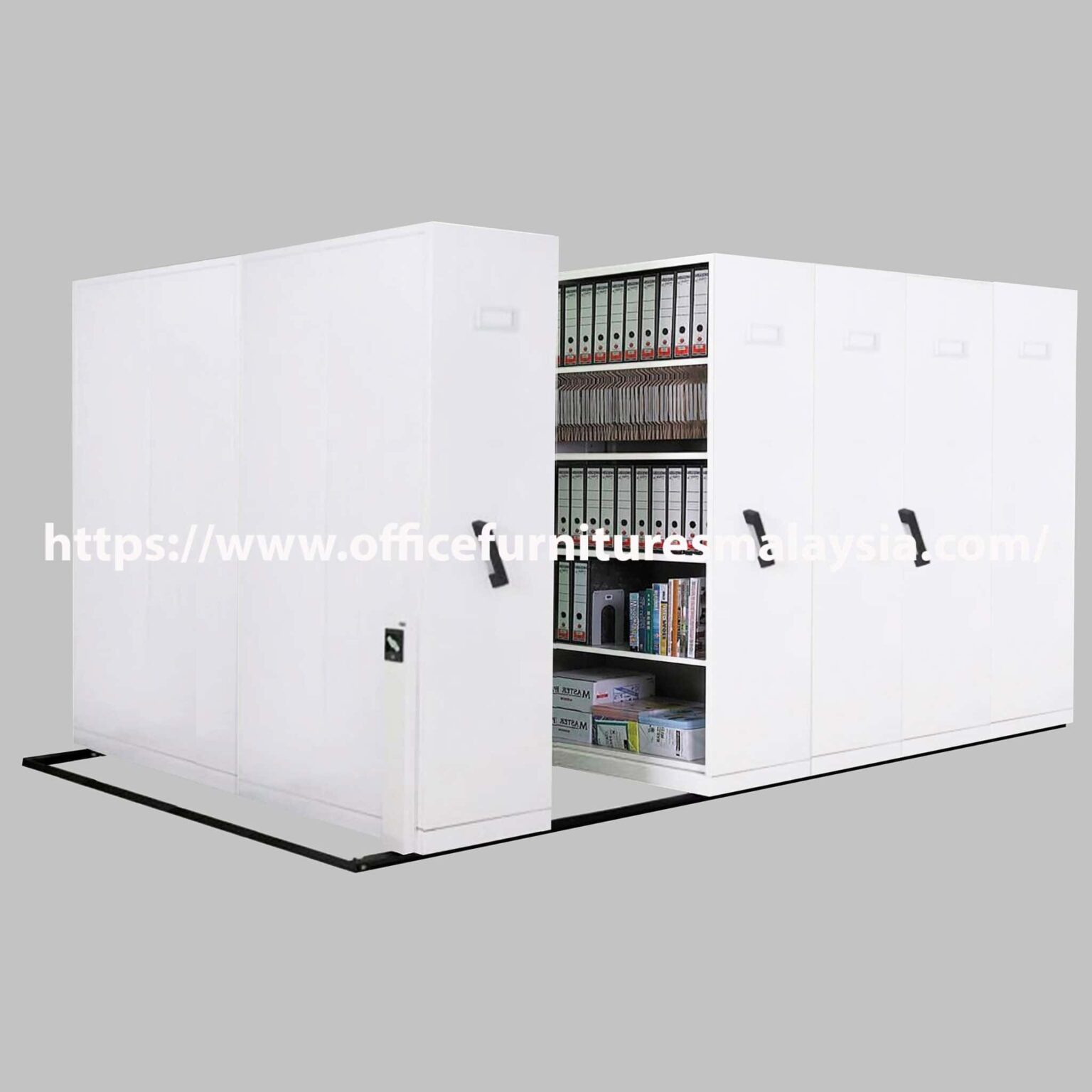Compactor For Office Double Bays White Hand Push Mobile Compactor Storage System | Office ...