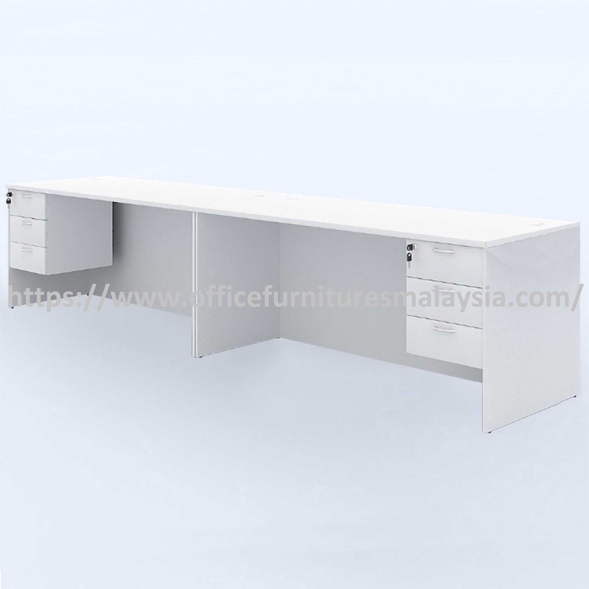 5 ft Charisma Fully White Twin Rectangular Table with Hanging 3 Drawer OFCRB1575 Kota Kemuning Kuala Lumpur Subang Jaya
