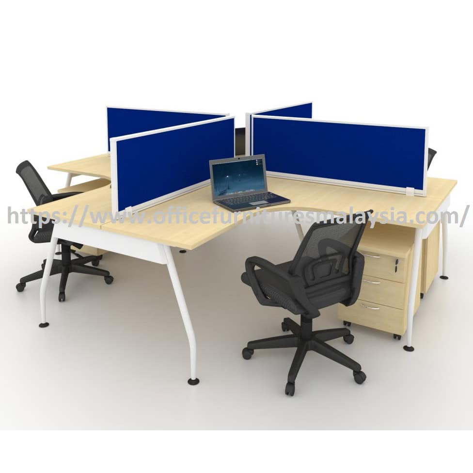 5 ft New Office Partition 4 Seater Workstation Table with A Leg Cheras Balakong Ampang Petaling Jaya 5 ft New Office Partition 4 Seater Workstation Table with A Leg Cheras Balakong Ampang Petaling Jaya