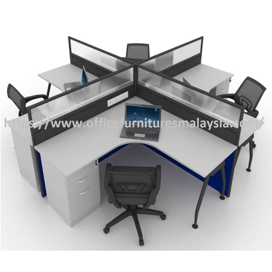 6 ft Modern 4 Seater L-Shaped Table Workstation with A Leg Cheras Balakong Ampang Petaling Jaya 6 ft Modern 4 Seater L-Shaped Table Workstation with A Leg Cheras Balakong Ampang Petaling Jaya
