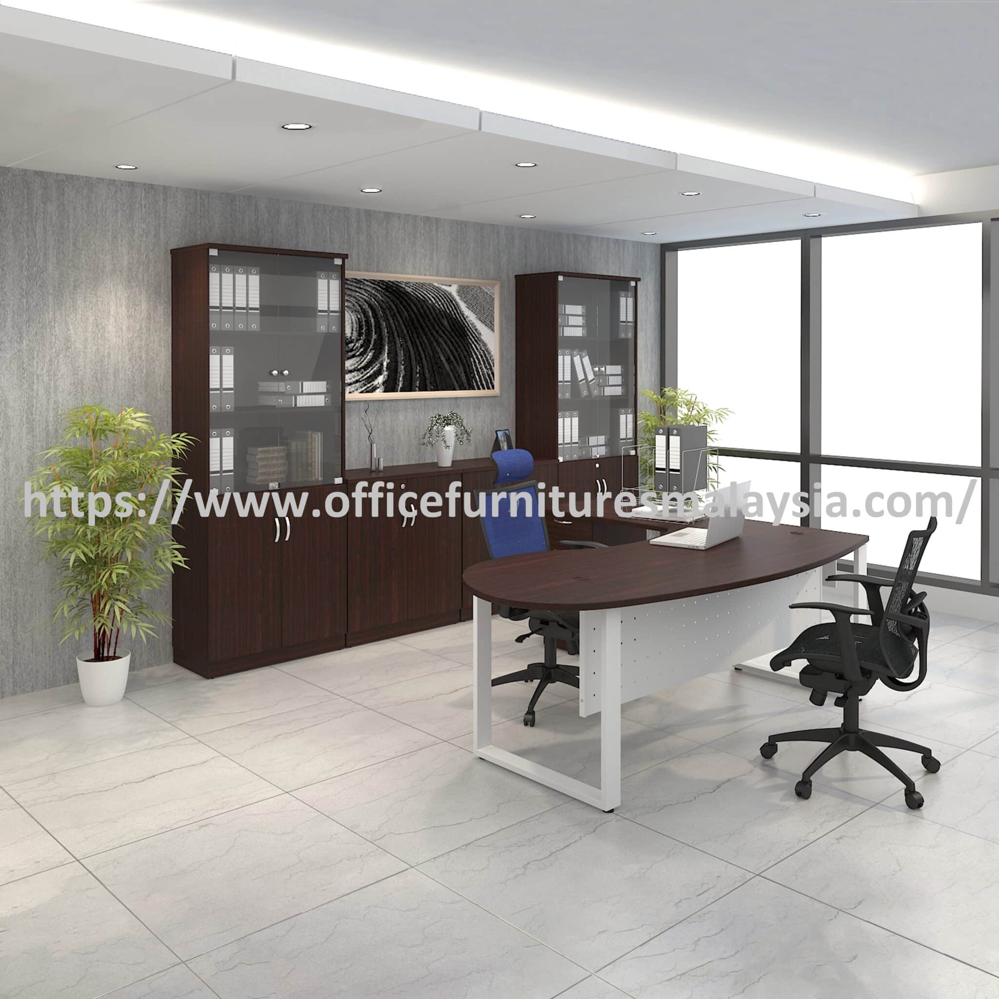 7 ft Modern L Shaped Director Office Desk Cabinet Set OFSM2100-4 - Image 2