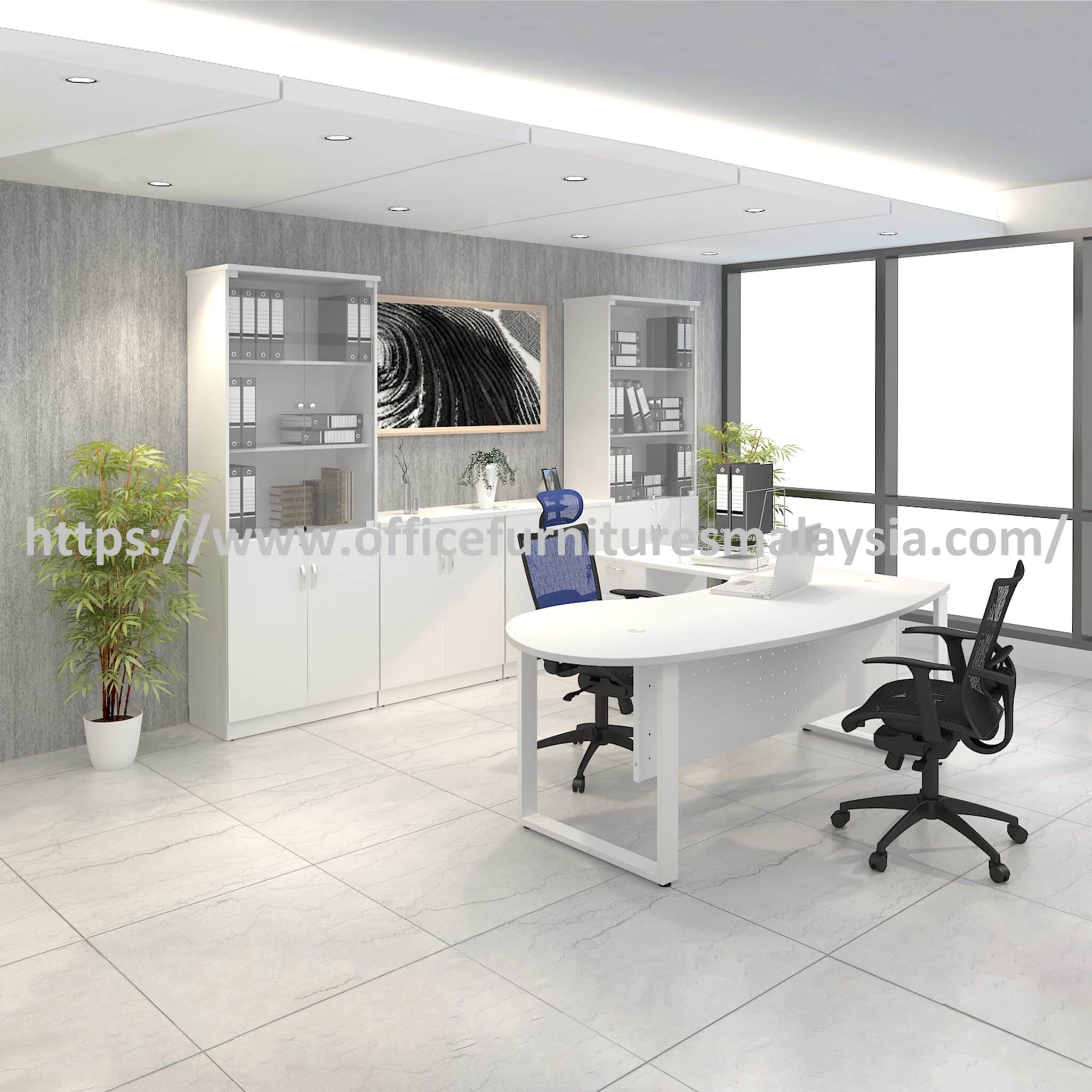 6 ft Modern L Shaped Director Office Desk Cabinet Set kajang Selayang Perak