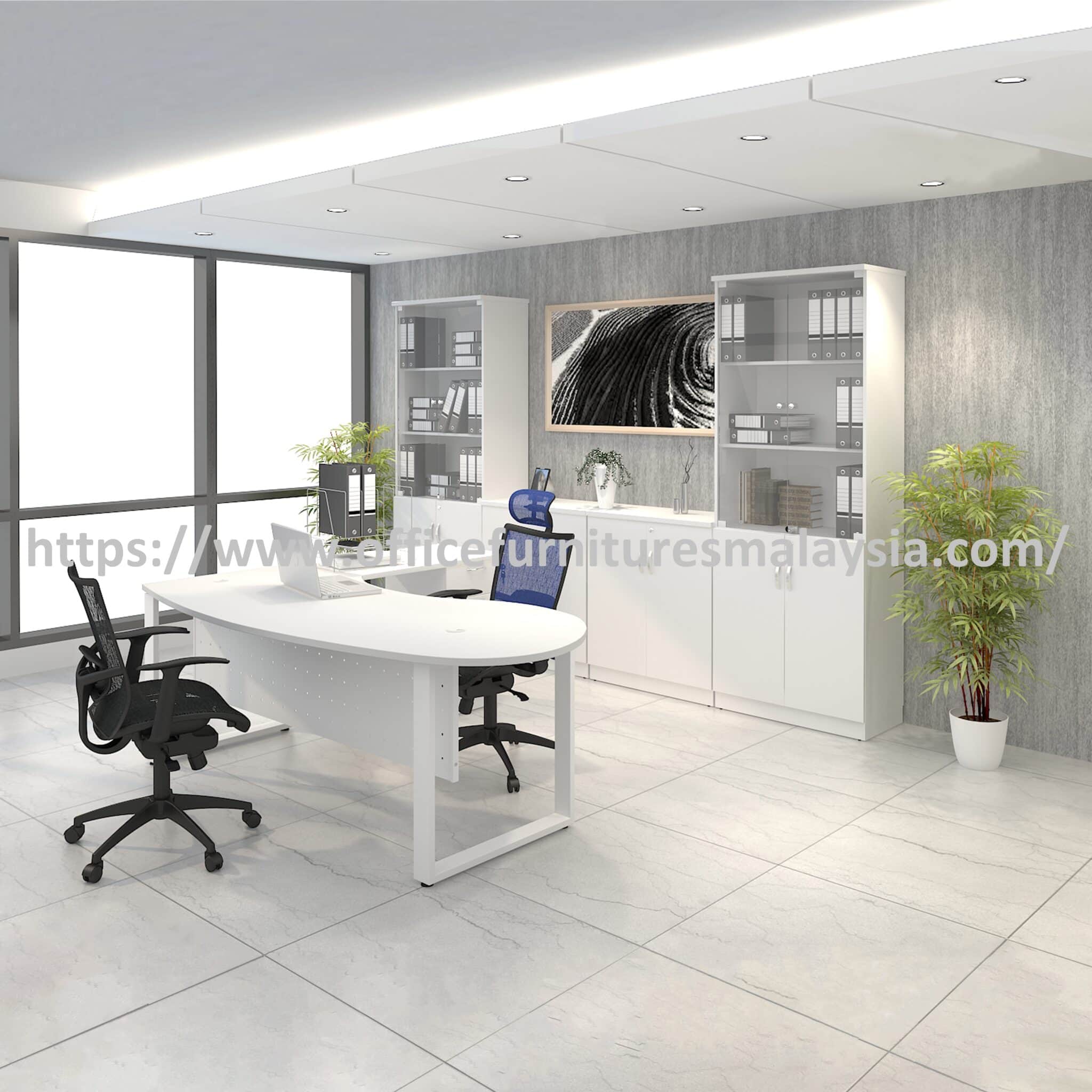 6 ft Modern L Shaped Director Office Desk Cabinet Set kajang Selayang Selangor