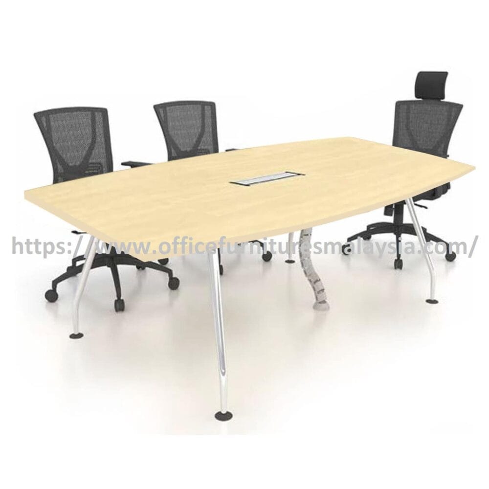 6 ft Venerable Modern Boat Shape Meeting Table with Chrome Leg OFMFBA1890C Kelana Jaya Cyberjaya Putrajaya1