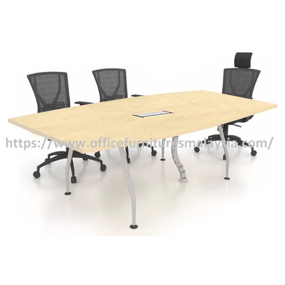 6 ft Venerable Modern Boat Shape Meeting Table with Steel Leg OFMFBA1890NC Ara Damansara Wangsa Maju Ampang