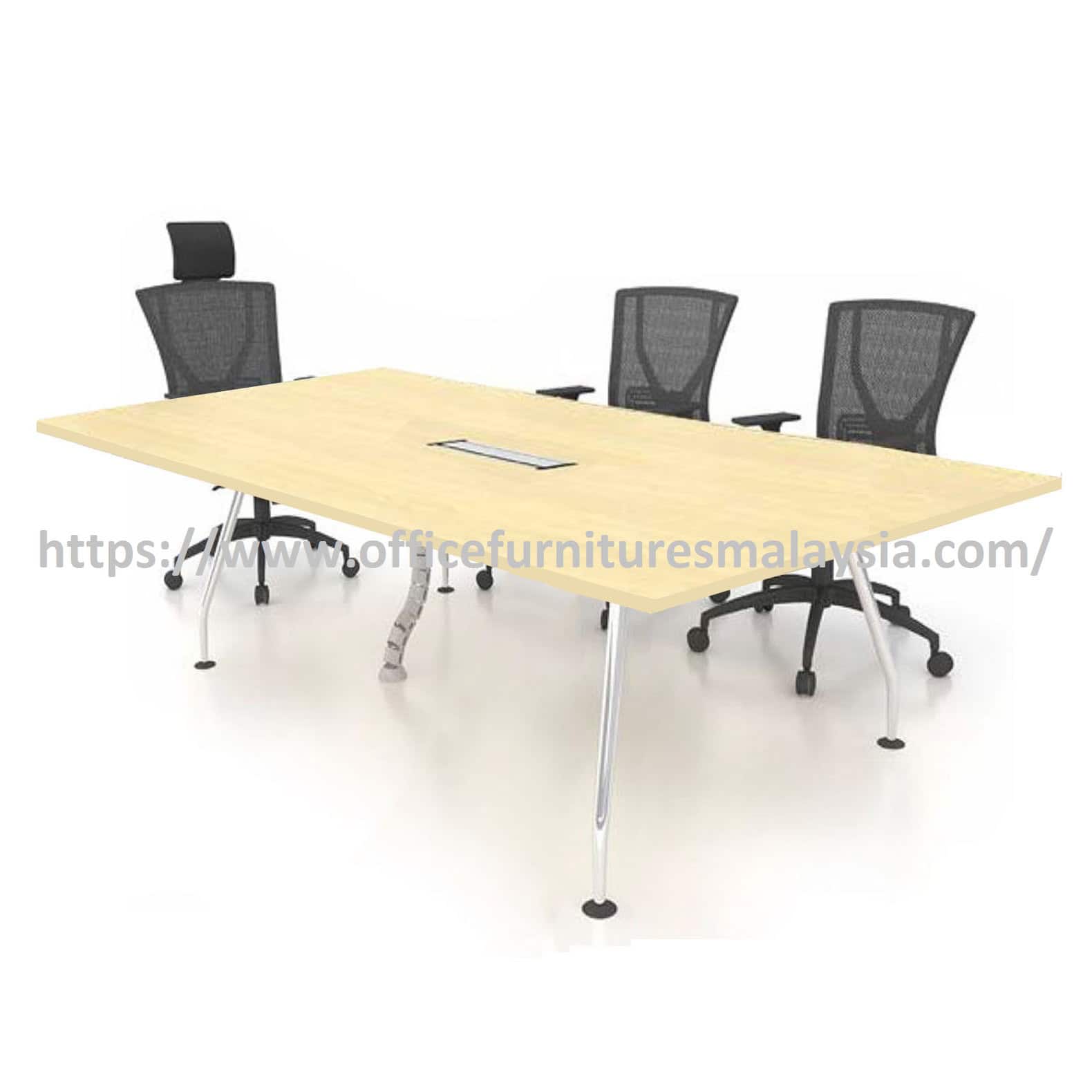 8 ft Wondrous Rectangular Office Conference Table with Chrome Leg OFMFRA2412C