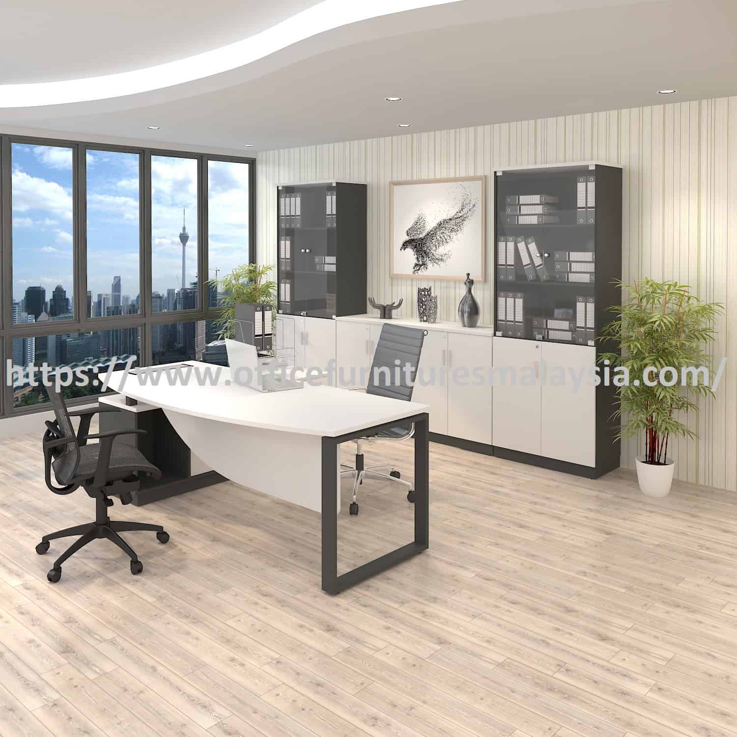 7 ft D Shaped Director CEO Table Desk SET OFBSM2190SET Kuala Kangsar Bukit Raja Ampang