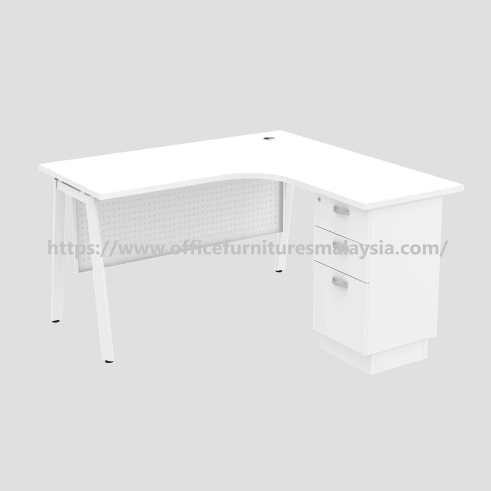 Wmm Table 5ft 3D Swish L-Shape Table with Metal Front Panel OFASML1515-3D ...