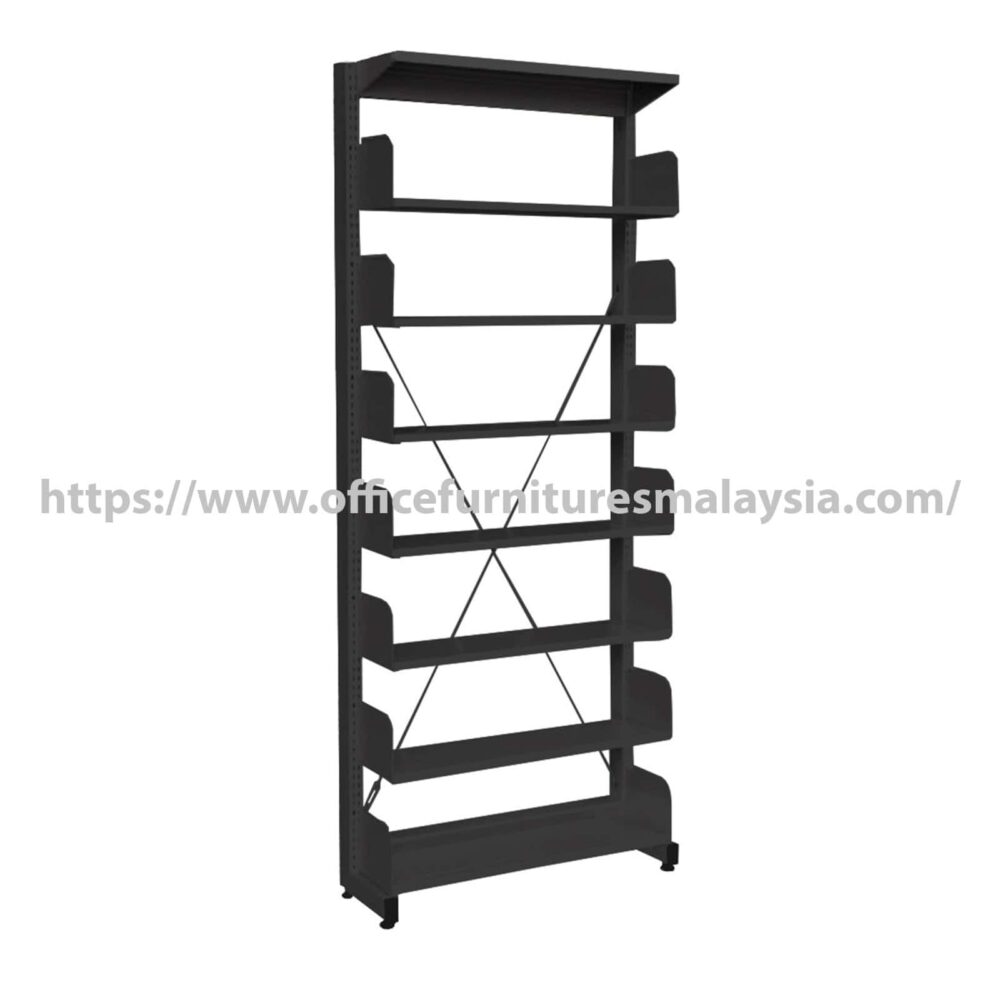 Parts Rack Library Style Black Steel Library Rack Single Sided (7 Level) OFS317WB | Office ...