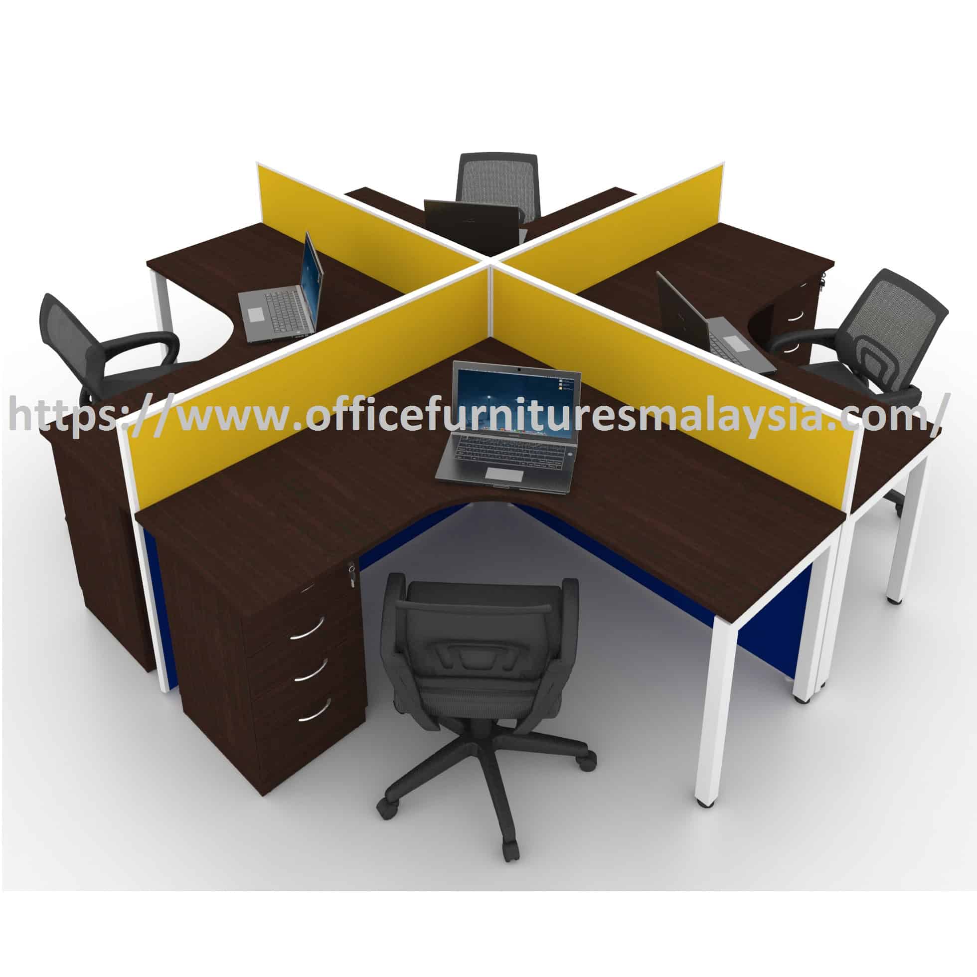 5 ft L-Shaped Workstation Table with Partition OFIM22038-4 - Image 3