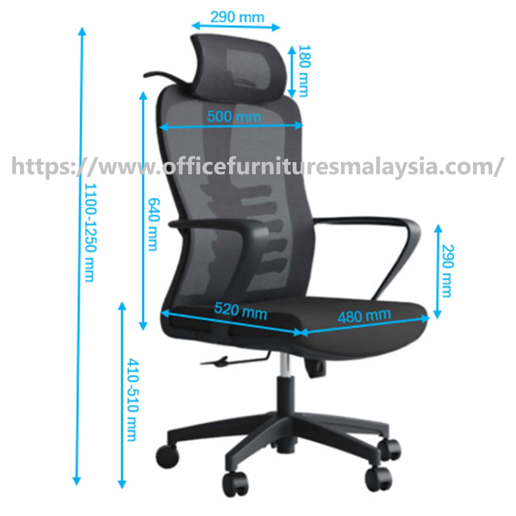 Maven Highback Mesh Chair Kajang Cyberjaya Bangi Main Photos ww