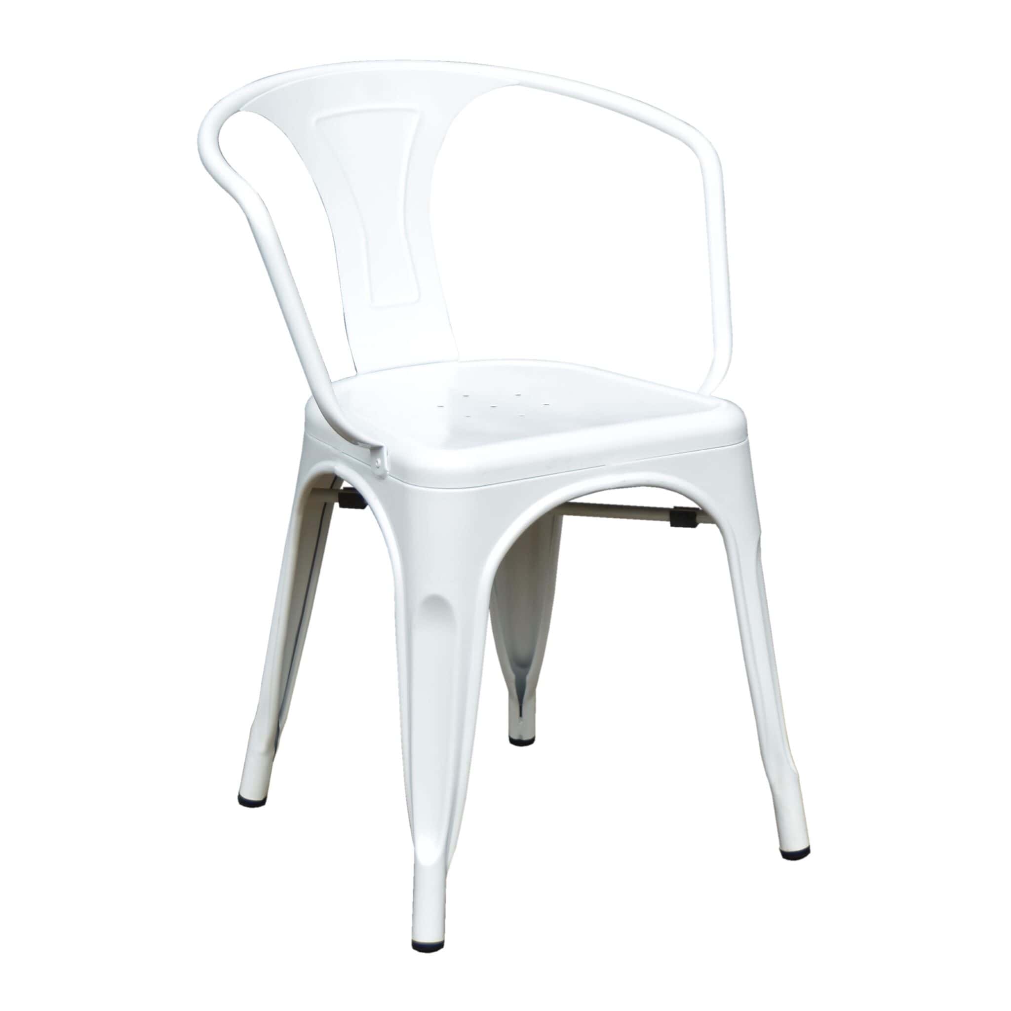 Metal Dining Chair With Armrest Kajang Selayang Perak