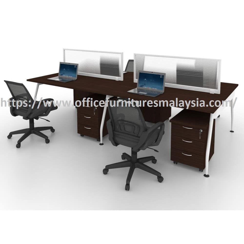 Modern Office Partition 4 Seater Workstation Table Set Kuala Lumpur Selangor Shah Alam1