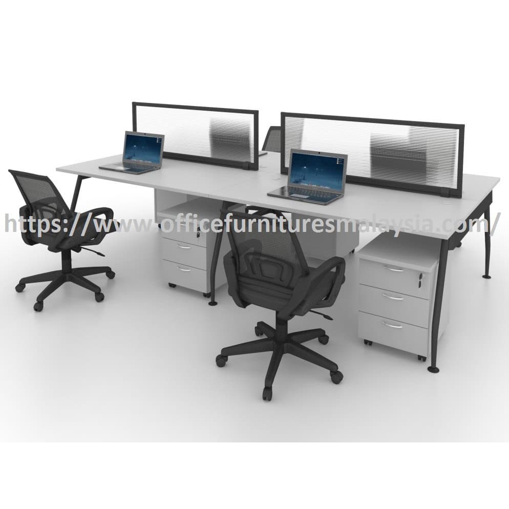 Modern Office Partition 4 Seater Workstation Table Set Kuala Lumpur Selangor Shah Alam3