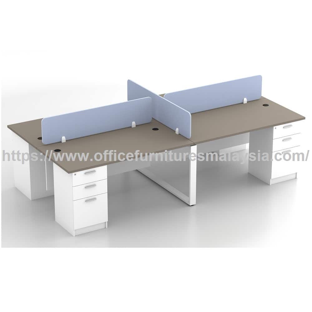 New Design 4 Seater Workstation with Fixed Pedestal Shah Alam Bangsar Cheras Sungai Buloh