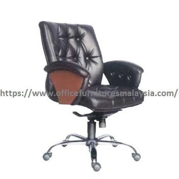 New Pattern Low Back Office Chair Chrome Base Malaysia Kuala Lumpur Setia Alam