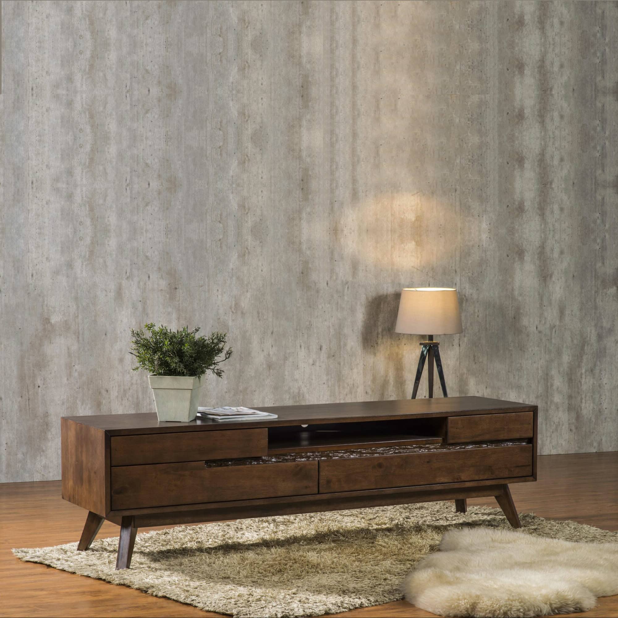 Simple Rubberwood TV Cabinet Batang Kali Serdang Rawang